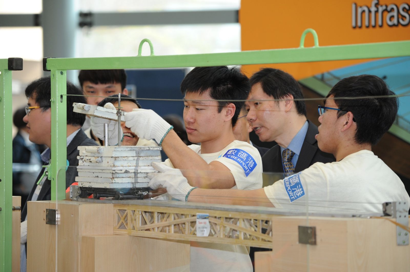 The 60 bridge models built have to be able to withstand a loaded moving car