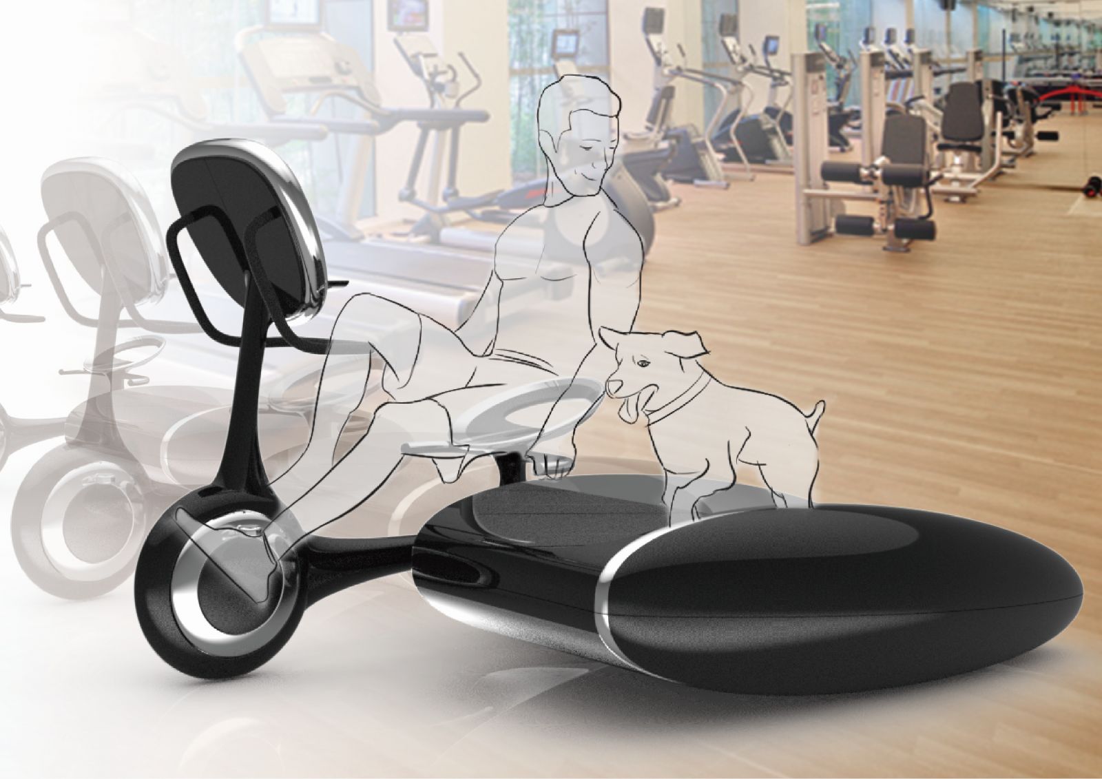 The gym set “Petfit” designed by HKDI graduate of the Higher Diploma in Product Design HO Wing-hang allows pet dogs to exercise together with their owners.