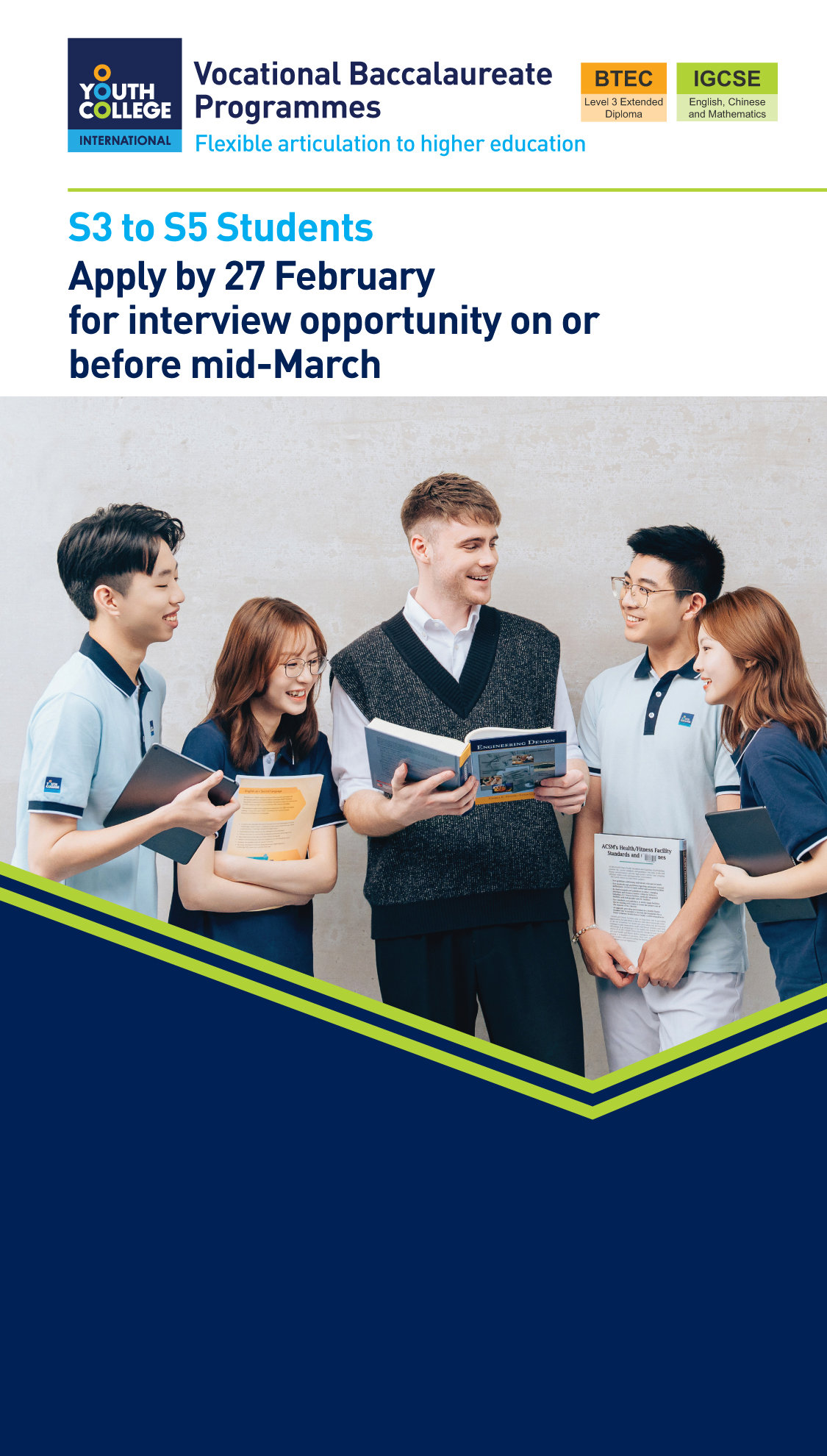 DVB S3 to S5 Students  Apply by 27 February