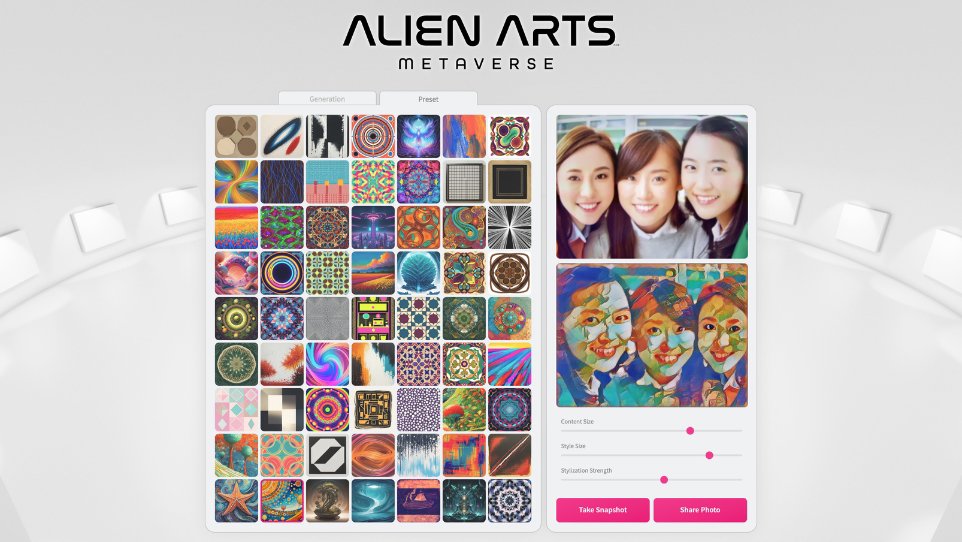 Alien Arts in the Metaverse