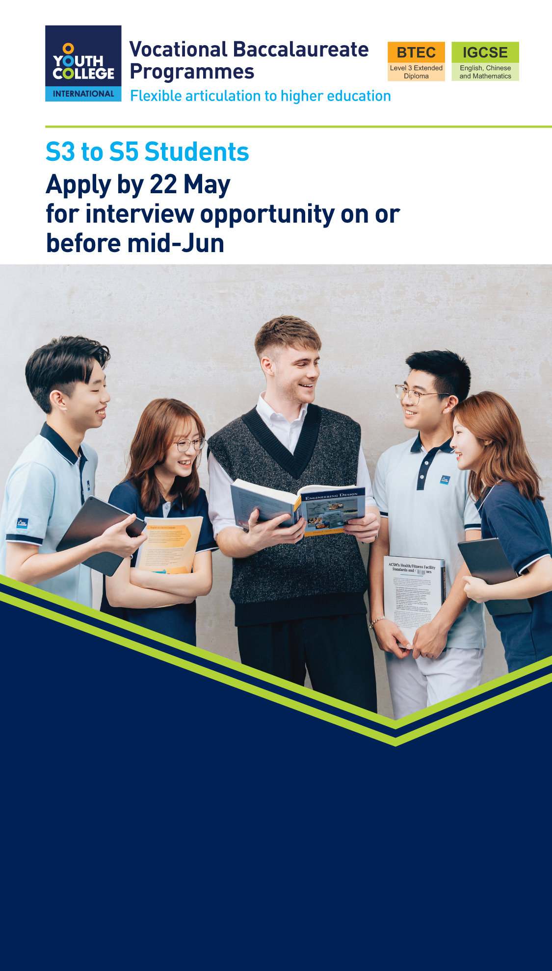 DVB S3 to S5 Students  Apply by 22 May