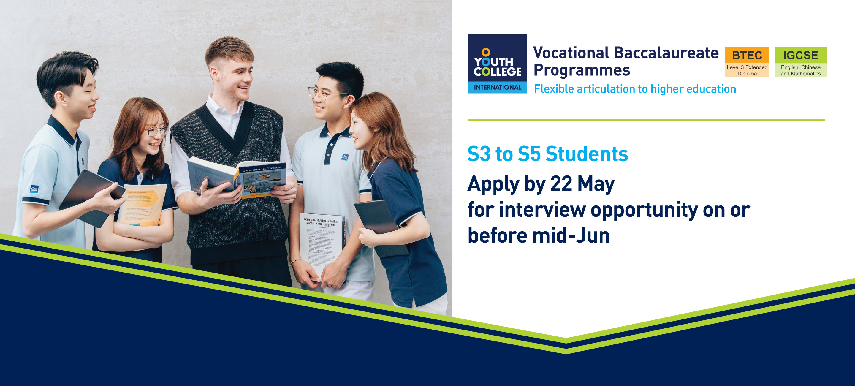 DVB S3 to S5 Students  Apply by 22 May